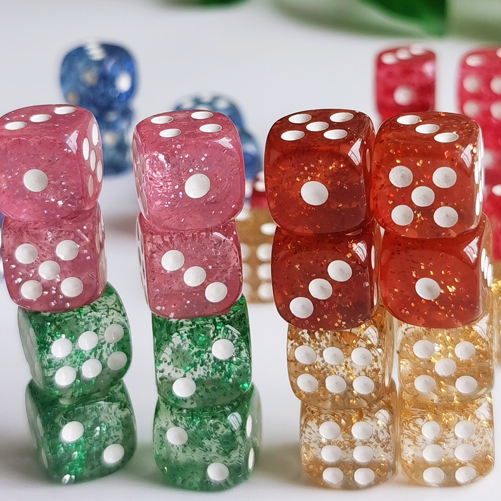 Set of 10pcs Glitter Dice Roll - đánh giá và giá Board Game Viral