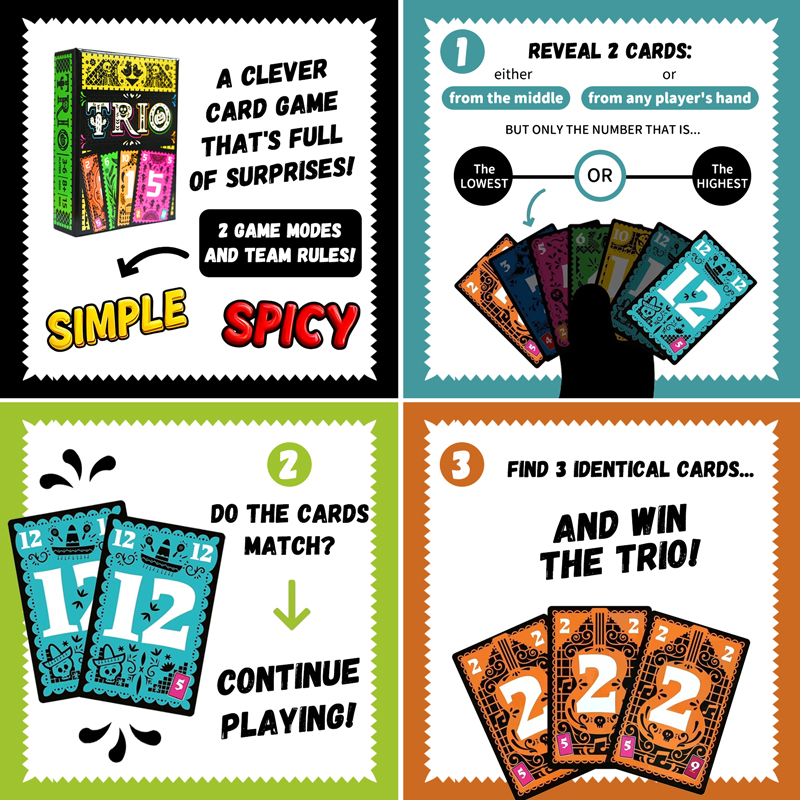 TRIO Strategic Card Board Game - đánh giá và giá Board Game For 3 Players